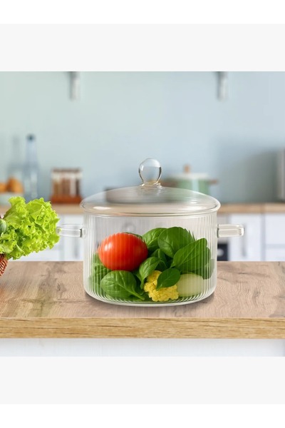 rexa Striped Glass Thermal Pot with Glass Lid - 1.5L - 2SS1-A05-005