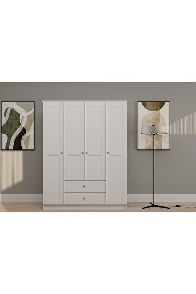 Vivense SPRİNG GARDIROP, 4 KAPAKLI, 2 ÇEKMECELİ, 140X50X210 CM