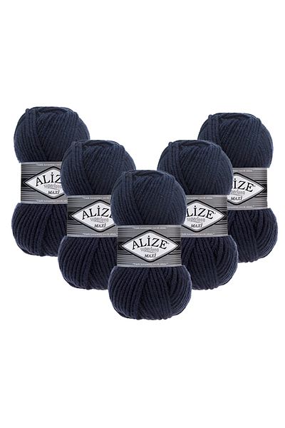 Alize Superlana Maxi 5-Pack – 58 -Thick Knitting Yarn for Winter Sweater Cardigan and Scarf