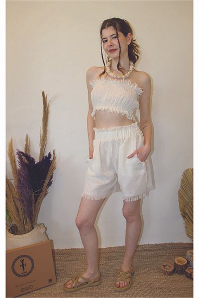 ARİNNASİDE Muslin Tassel Strapless