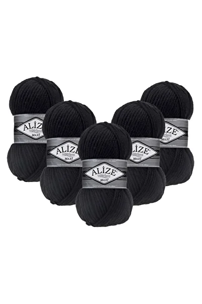 Alize Superlana Maxi 5-Pack – 60 -Thick Knitting Yarn for Winter Sweater Cardigan and Scarf