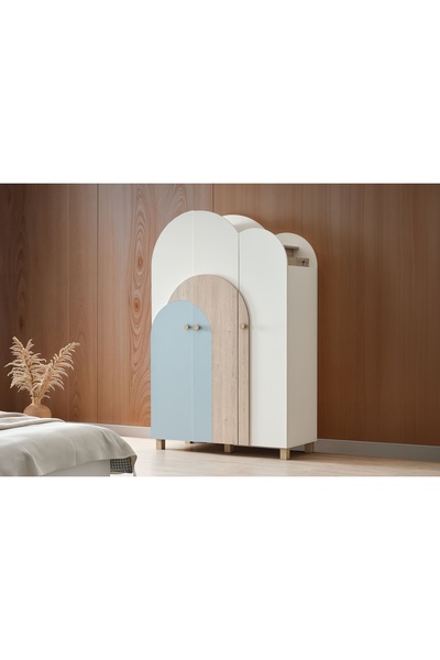 Vivense PETİTE GARDIROP MAVİ, 3 KAPAKLI