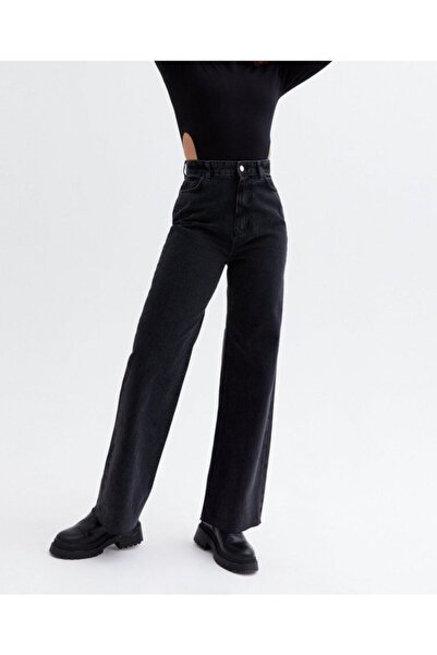 beeke All Star Black Palazzo Jeans Extra High Waist Colorfast Black Stretch J...