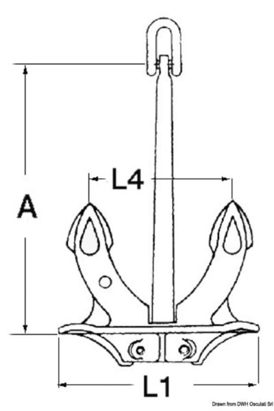 OSCULATI Original Anchor Model 16-60 Kg