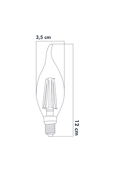Edison 5 Adet Dekoratif Kıvrık Buji Mum Avize Ampülü 6W E14 6500K Beyaz Işık ERD-94