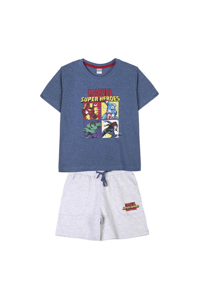 Marvel 2-piece suit, short sleeve, gray, 116 cm, Super Heros