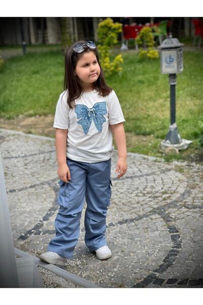 Yağmurun Butiği Kargo Cepli Pantolon ve Kelebek Baskılı T-Shirt Kombin