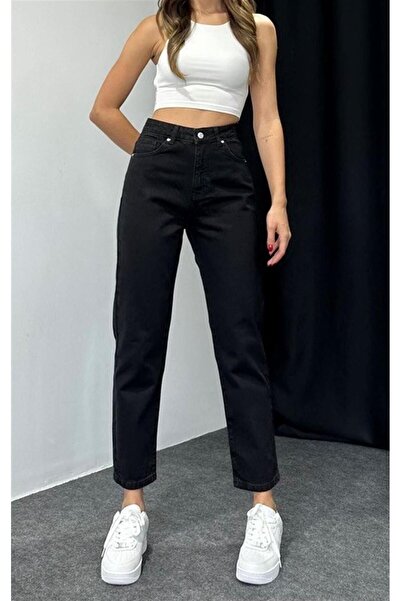 kleshus Pantaloni Mia Femei Super LİKRALI TREND Mom Jean Negri