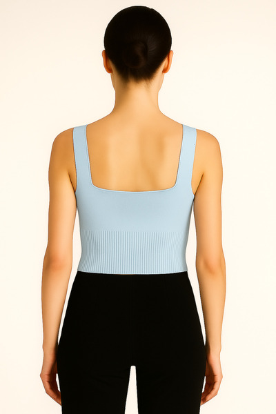 Kırçiçek V Neck Soft Textured Crop