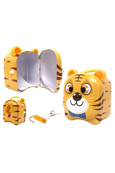 MUBX Cute Yellow Color Tiger Piggy Bank Locked Money Box Large Size