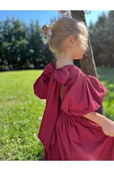 Balerinikizler Baby&Kids Ribbon Detailed Girl's Dress - Burgundy