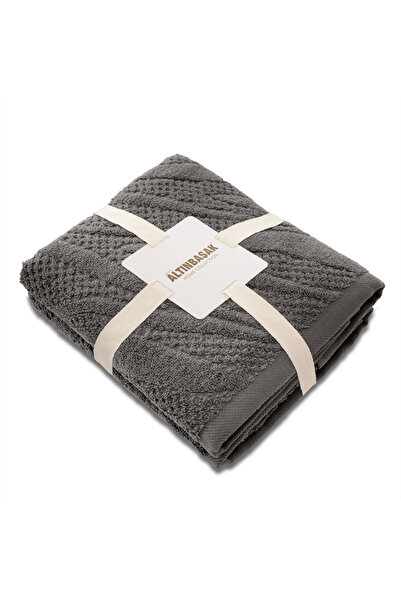 Altınbaşak Kali 100% Cotton 2-Piece Hand Towel Set 50X90 Anthracite