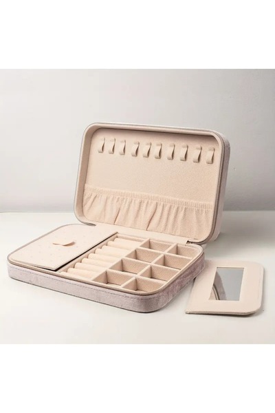 gaman Mirrored Zippered Jewelry Organizer - Travel Friendly Multi Compartment Jewelry Box