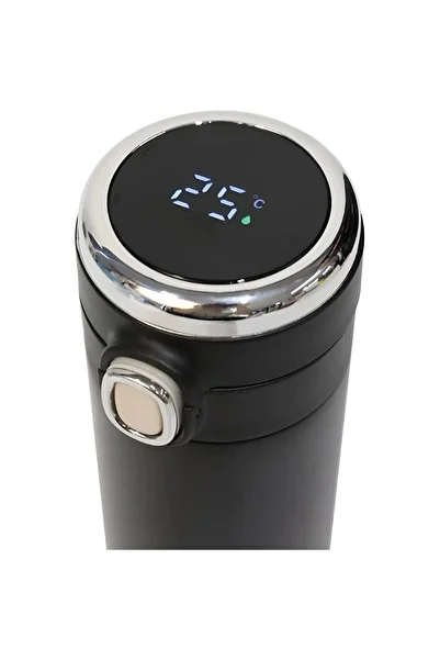 Bonnie Clyde Stainless Black Thermos with Steel Digital Display Lock Cover 420 ml - Black - Bcp1.Diojtuera5753-Si