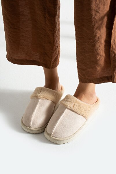 STOCON Women's Indoor Slippers Teddy Bear Figured Plush Indoor Slippers Do Not Make Sound Sole Warm Stylish Design Stc1147