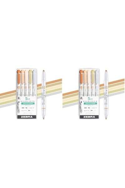 Zebra Pen Mildliner Double-Ended Highlighter Set, Broad and Fine Point Tips, 5-Count, (Pack Of 1)