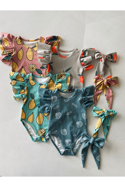 rg kidsstore Baby Girl Swimsuit Quick Drying Full Lycra 2 Piece Set
