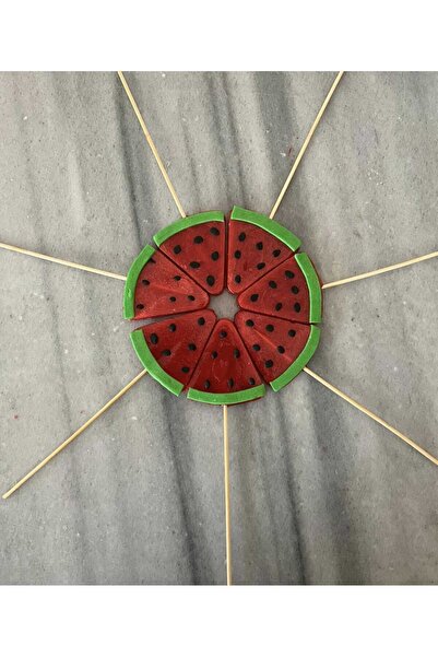 HASEL Karpuz Dilimi Şekilli 100 ADET Sosyete Şekeri LOLİPOP