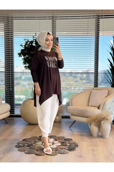 ALANURMODA Tunic with Stone Print Detail