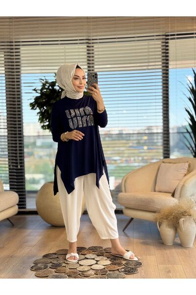 ALANURMODA Tunic with Stone Print Detail