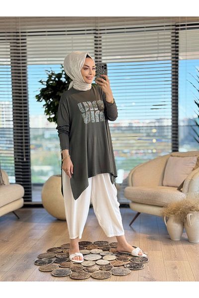ALANURMODA Tunic with Stone Print Detail