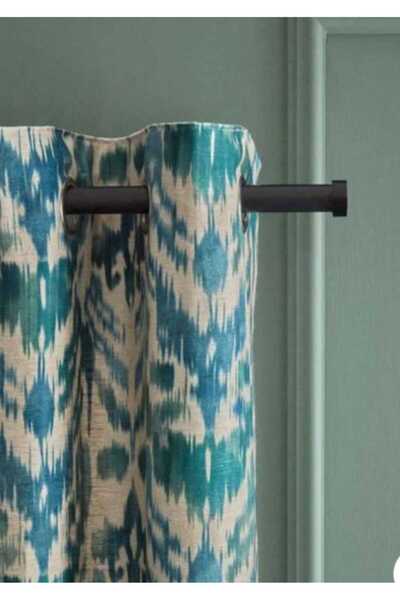 Evcimenhome Lined Rustic Curtain with Eyelet Metal Ring 170Cmx230Cm Color:Blue-Green on Cream