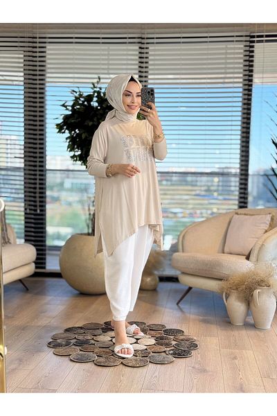 ALANURMODA Tunic with Stone Print Detail
