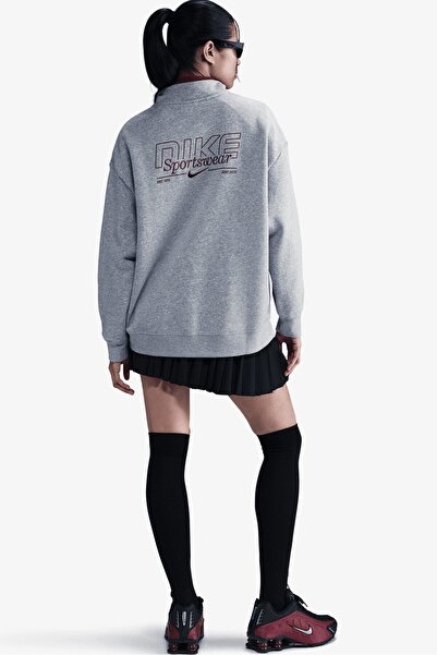 Nike Spornike Sportswear Fleece 1/4 Zipped Oversized Sweatshirt Women Oversize 1/4 Zip Sweatsh