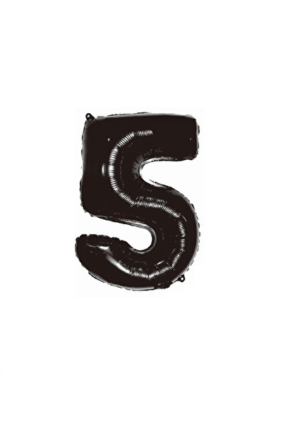 SDX Market Balon folie metalică, Numărul 5, 100 cm, Negru