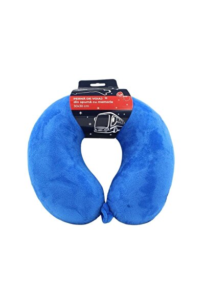 Gift Design Μαξιλάρι ταξιδιού, για ενήλικες, μπλε χρώμα, από αφρό μνήμης, 30 cm