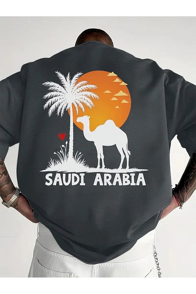 ACTIVE MODA - Men's Saudi Arabia Printed Oversize Tshirt Large Size 05
