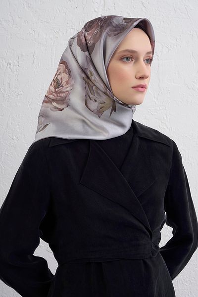 Armine Silk Scarf 9419D (Twi̇ll)-03