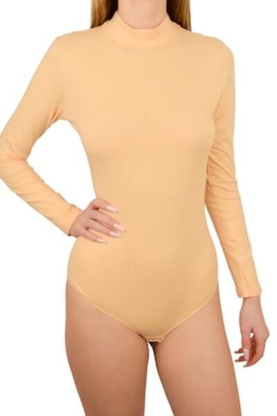 LUAN Women's long-sleeved bodysuit, Thong panties, Beige