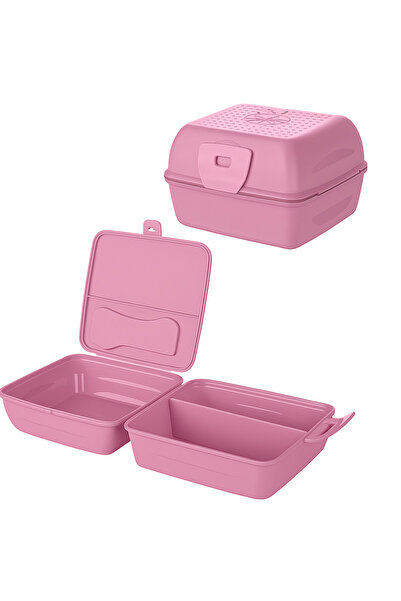 ELDİPA Three Compartment Lunch Box Storage Container with Fork and Spoon Gift Colorful Practical