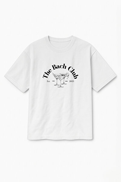 Altair Tr Oversize White Unisex the Bach Club Bachelorette Printed T-Shirt T-...