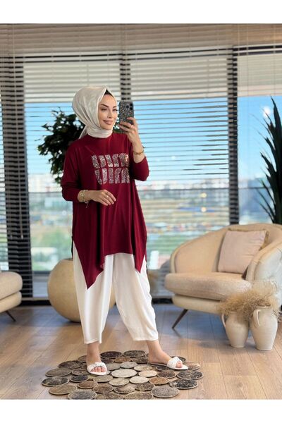 ALANURMODA Tunic with Stone Print Detail