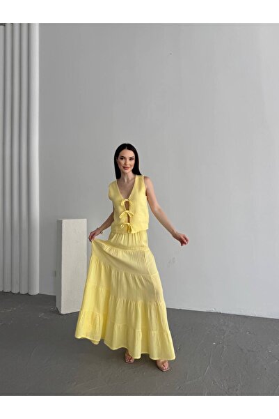 BLACK PEARL Müslin Kumaş Kadın Uzun Etek