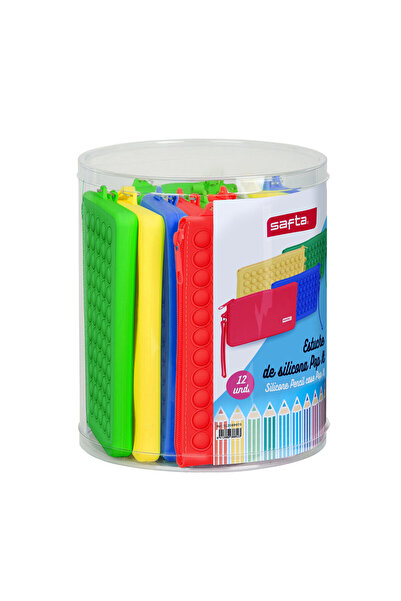 safta Set de 12 genți școlare Pop It Flat multicolore