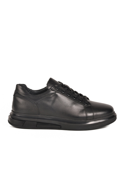 WALKWAY Black Genuine Leather Men's Casual Shoes 2577 m
