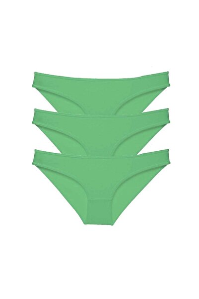 No8 Home 3 Pieces Super Eco Set Lycra Women's Slip Panties Green