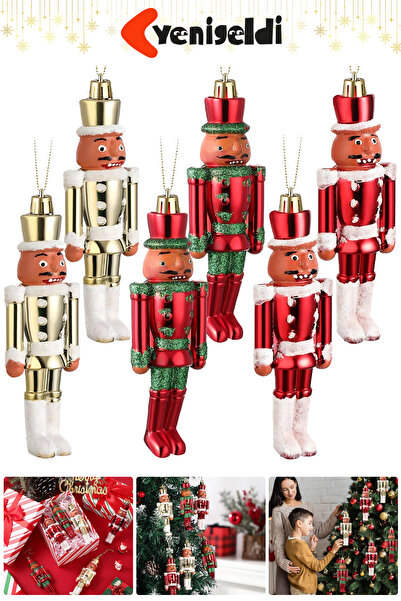 Yenigeldi Σετ 3 Χριστουγεννιάτικων Στολιδιών Στρατιώτης Καρυοθραύστης (3 Διαφορετικά Χρώματα-12 εκ.) Πλαστικό Στολίδι Χριστουγεννιάτικου Δέντρου