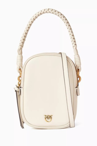 PİNKO Deri Top-Handle Çanta Lacivert Çift Bölmeli Lüks Tasarım