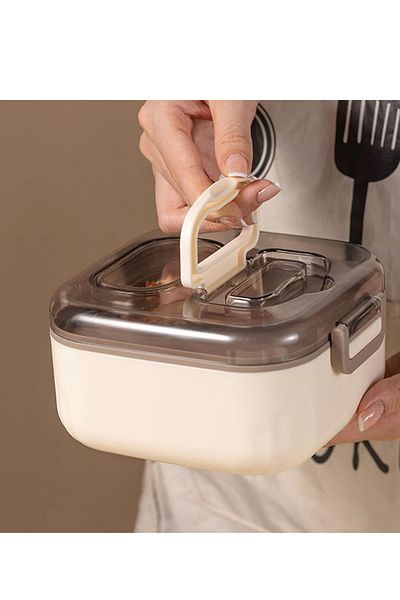 Next Plus Bento Stainless Steel 800ml Single Layer Carry Single Layerlunch Box with Handle