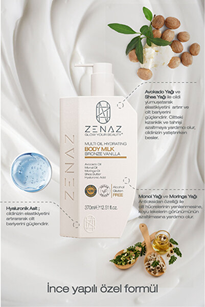 Zenaz Cosmetics Body Milk Nemlendirici Vücut Bakım Sütü