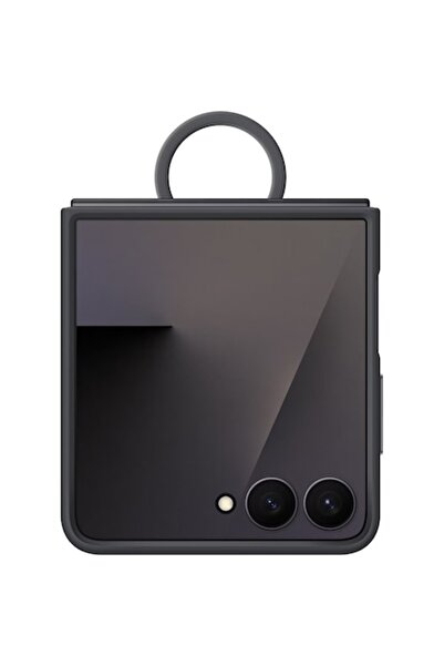 Samsung Carcasă din silicon cu inel pentru Galaxy Flip7, neagră