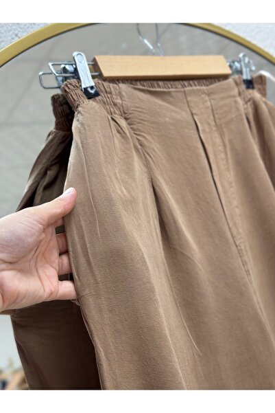 BENAHOLL Meluna Relax Keten Pantolon-XE706 Vizon