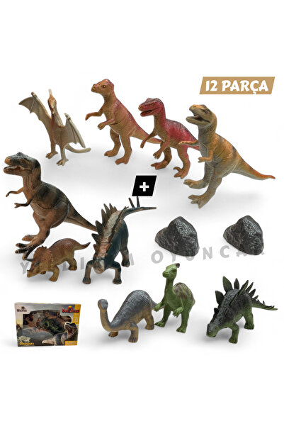 YILDIRIM OYUNCAK Kutulu 12 Parça Dinazor Hayvanlar - Sevimli Dinazor Çeşitler...