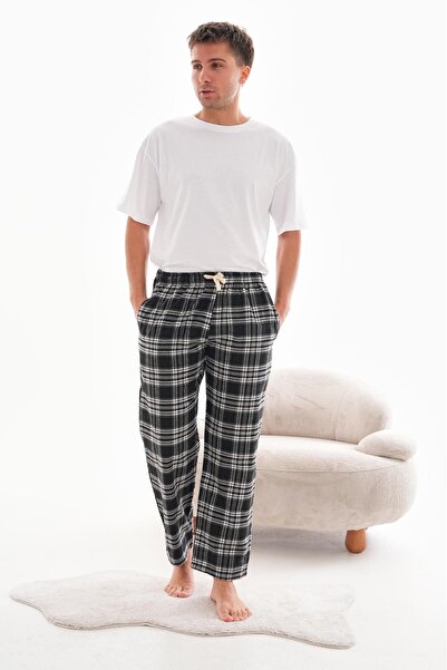 HG MODA Erkek Kare Ekose Desenli Pijama Eşofman Unisex