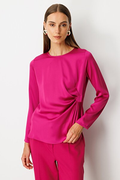 Ekol Bluză cu gâtul rotund și cu îmbrățișare în față