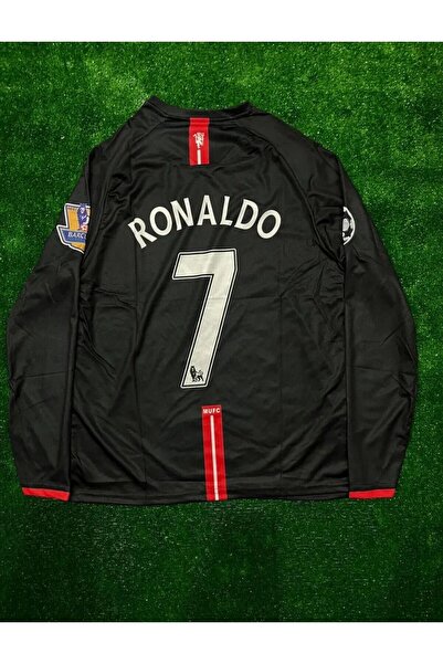 kombinezyum Manchester United 2008 Sezonu Siyah Ronaldo 7// Uzun Kollu Yetişk...